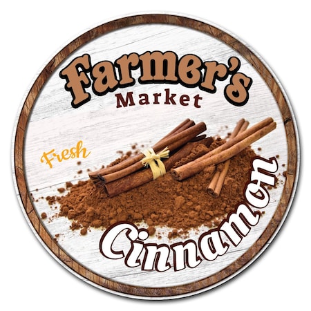 Farmers Market Cinnamon Circle Corrugated Plastic Sign